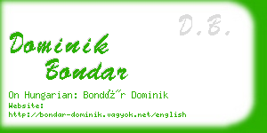 dominik bondar business card